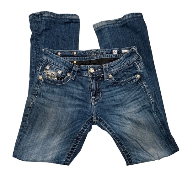 Miss Me Women’s Size 27 Bootcut Jeans – Sequin Embellished Flap Pockets - Picture 2 of 4